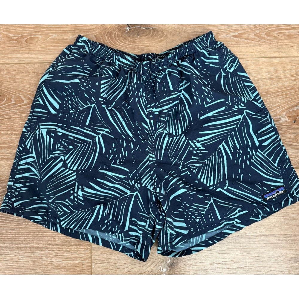 Patagonia Baggies 5" Shorts Men's S Navy Aqua Print 57021 SP19 Liner Removed